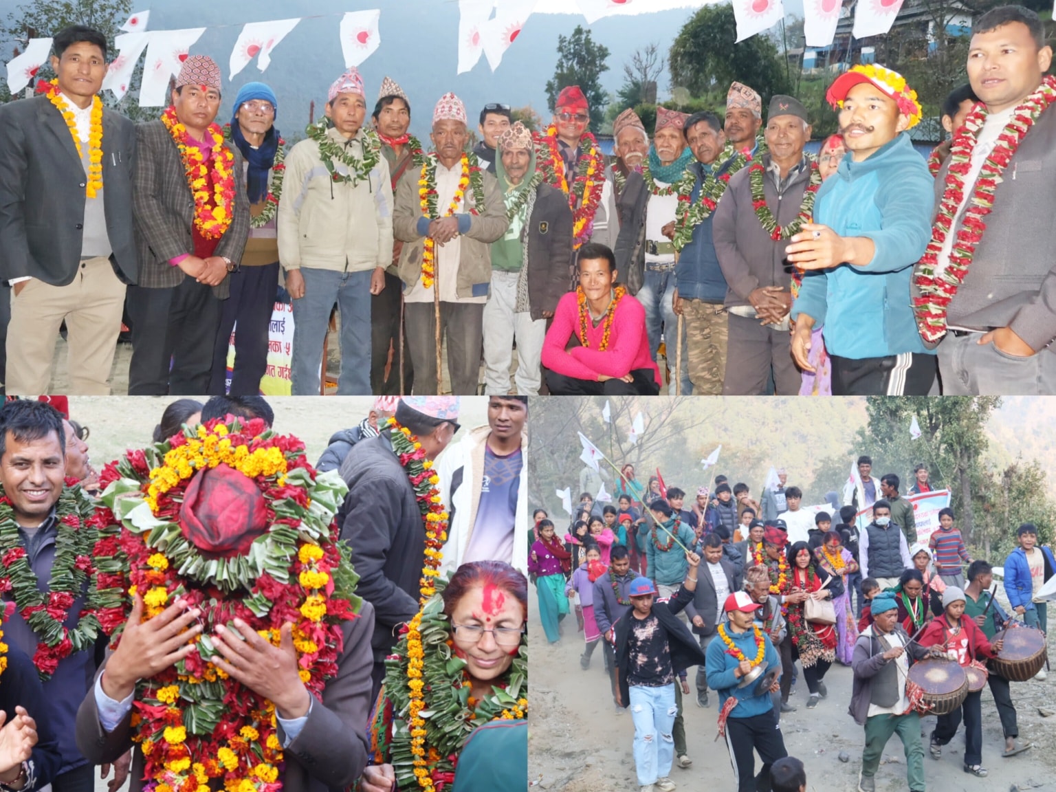 नौबहिनी गाउँपालिकामा फागुन ५–८ : जनसागर उर्लियो, सूर्य थापालाई नौमती बाजासहित भव्य स्वागत