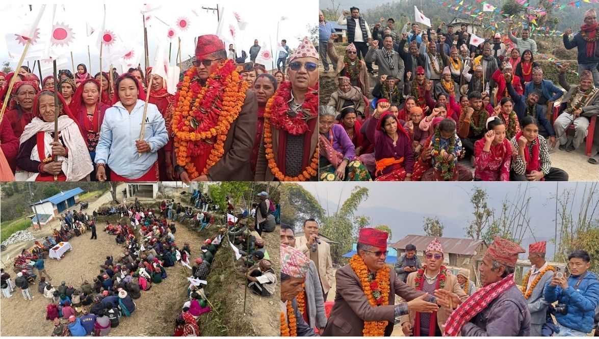 गौमुखी गाउँपालिकामा सूर्य थापाको जनलहर: श्रद्धाञ्जलीदेखि झोलुङ्गे पुलसम्मको उत्साहजनक चुनावी अभियान